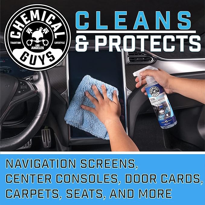 Chemical Guys Total Interior Cleaner and Protectant - Cleans and Protects Leather, Vinyl, Plastic, Rubber, Glass, and Fabric with Streak-Free Finish, Safe for Cars, Trucks, SUVs, and More - 32 oz