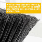 Yellow Indoor Broom 54" Long Handle House Brooms for Floor Cleaning Sweeping Broom for Kitchen, Garage, Lobby, Patio and Garden