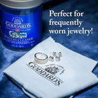 Goddard's Silver Polishing Cloth for Jewelry, Remove Tarnish on Plated or Sterling Silver, Gold, Antiques, and Leaves Tarnish Protection, 2 Cloths
