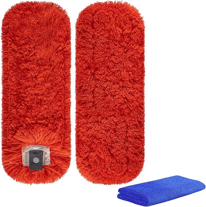 LOVECO Reusable Microfiber Duster Refills Compatible with OXO & MR.SIGA Dusters – 2 Pack Washable Duster Replacement Heads for Scratch-Free Dust and Hair Cleaning (Handle Not Included)