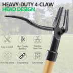 BellaJoyz Weed Puller, Stand-Up Weed Puller Tool with Long Handle & 4-Claw Steel Head, 3-Sectioal Pole Design, Garden Hand Weeding Tool - Easily Remove Weeds Without Bending, Pulling,or Kneeling