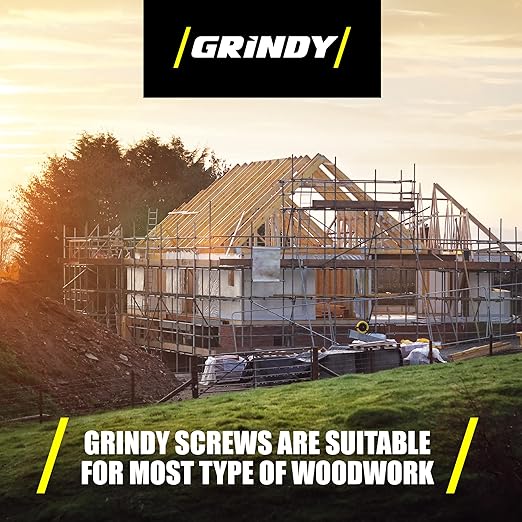 #10 x 4 Wood Screws by Grindy (200pack/2.5LBS) – DIY Deck Screws for Cabinet, Furniture & Other Projects – 1500H Golden Ruspert Treatment – for Indoor & Outdoor Use