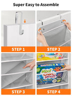 JARLINK 2 Pack Toy Stuffed Animal Storage, Over The Door Organizer W/Clear View Windows, 44lb Load, Baby Toy Storage Organizer for Nursery, Kid Bedroom, Newborn Baby Essentials (Light Grey)