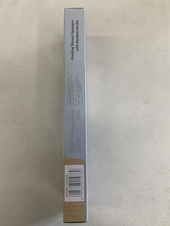 MR.SIGA All Purpose Silicone Squeegee for Shower Door, Mirror, Glass, Streak Free Shower Squeegee, Pivoting Bamboo Handle, Includes 1 Suction Hook, 10 inch Wide, Gray, 1 Pack