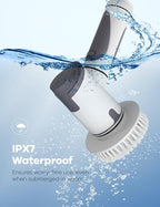 Electric Spin Scrubber,Power Scrubber Dual Speeds Cordless Shower Scrub Brush with Handle,Cleaning Brush with IPX7 Waterproof,8 Brush Heads for Kitchen,Tile,Tub (Short Purple)