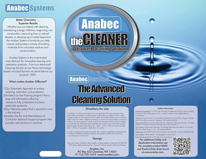 Crawl Space DIY Anabec Advanced Cleaning Solution, 5 Gallons - All-Purpose Commercial Cleaner for General Cleaning Applications