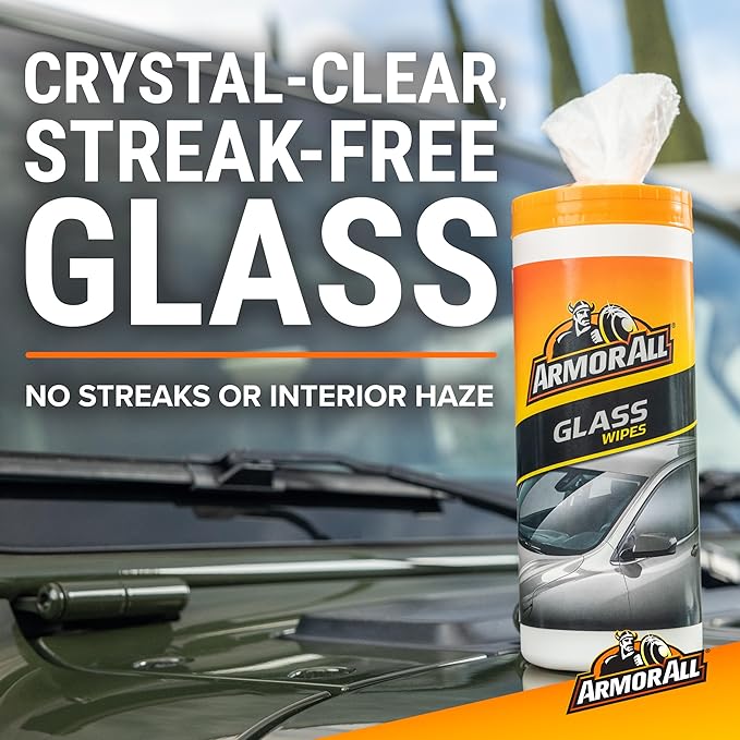 Armor All Car Glass Wipes by Armor All, Auto Glass Cleaner for Film and Grime, 90 Count