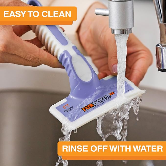 FurDozer Pet Hair Remover & Auto Detailing Tools - Cat & Dog Hair Remover for Carpets, Car Interiors, Couches, Bedding, & Pet Furniture (Purple, (2 Pack) - X6)