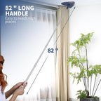 BOOMJOY Wall Cleaner Mop with 82 Inches Long Handle, Baseboard Cleaner Tool Duster with Squeegee, Ceiling Cleaning Tool with 6 Replacement Pads for Painted Walls, Window, Floor - Blue