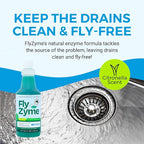 Fly-Zyme, Highly Concentrated Enzyme Drain Cleaner for Pipes & Fruit Flies, Citronella Scented Organic Waste Degrader & Odor Neutralizer, 32 fl oz, Pack of 2