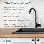 Shieldon Protects WOW cleaning spray for Composite and Conglomerate Sinks - Granite Composite Cleaner for Discoloration and Stains - Silgranit, Fragranit and Blanco - 250ml