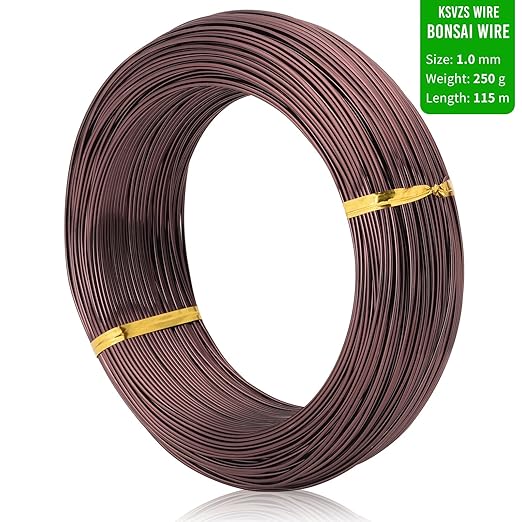 Bronze-1.0mm/18gauge -Anodized Aluminum Bonsai Training Wire 250g Large Roll,Many Size to Choose,KSVZS Bendable Metal Wire for Crafts,Sculpting,Armature and Daily Use,Necessities for Family