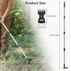 Weed Puller Tool with Long Handle(58IN), 2-in-1 Gardening Hand Tools Weeds Remover, Weeder Rake & Garden Hoe Combo, Manual Weeding Puller Tool for Garden Yard Patio Lawn