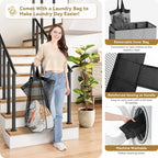 SOLEDI 160L Laundry Hamper 3 Section, Extra Large Laundry Hamper with Lid, Dirty Clothes Hamper with Sturdy Handle, Large Laundry Basket Organizer for Laundry Room, Bedroom, Hampers for Laundry