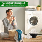 Wool Tumble Dryer Balls– Eco-Friendly Organic Fabric Softener, Reduce Wrinkles & Drying Time, Save Energy, Reusable, Handmade, 100% New Zealand Wool, Baby Safe, Unscented, XL Size (Pack of 6)