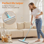 2 in 1 Carpet Rake for Pet Hair Removal, Reusable Pet Hair Remover, 54” Adjustable Long Handle Cat Dog Carpet Rake Scraper, Dog Hair Rake Brush for Rugs, Mats, Couch, Furniture