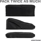 Compression Packing Cubes for Travel - Luggage Organizer Bags - Double Zipper Packing Cubes for Suitcases (4-Pack, Black)