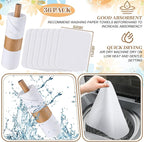 36 Count Reusable Cleaning Cloths Washable Cotton Kitchen Towels for Home(Classic Style,White)