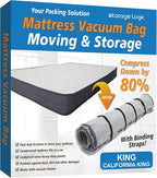 Storage Logic Foam Mattress Vacuum Bag for Moving, Storage, Vacuum Seal Mattress Bag with Straps (King/Cal-King)