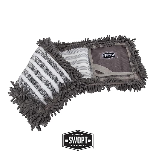 SWOPT 24” Microfiber Dust Mop Refill – Microfiber Cleaning Pads for Use on Wood, Laminate, Tile – Interchangeable with All SWOPT Cleaning Products for More Efficient Cleaning and Storage