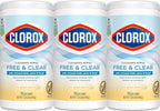 Clorox Free & Clear Cleaning Wipes, Light Lemon Scent, 75 Count, Pack of 3 (Pack May Vary)