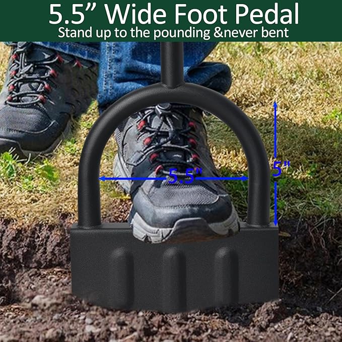 Edger Lawn Tool, Manual Grass Edger Tool Wide Footplate Long Handle 39 inch, Steel Hand Border Half Moon Edger Shovel for Landscaping, Yard, Garden, Sidewalk, Burying Cable