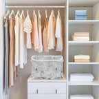 senya Large Storage Bins with Linen Collapsible Foldable Storage Cubes Fabric Closet Organizer Containers box with Flip-Top Lid for Home Bedroom Office 16.7 x 12.6 x 11.8in (Line)