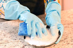 Household Gloves Latex-Free, 15" Long Cuff, Soft Lining, Adjustable Strap, Multi-Layer Protection, Flexible, Comfortable, Chemical-Resistant, Reusable for Cleaning, Dishwashing, 4 Pair Large
