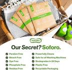 Laundry Detergent Sheets, Fragrance Free, Natural Biodegradable Laundry Sheets, Plant Based, Tough on Stains, Gentle on Skin, Compatible with HE & Any Washing Machine, 6 Sheet, 3 Pack