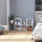 C&AHOME Wire Cube Storage, 6 - Cube Organizer Metal C Grids, Modular Shelves Units, Storage Bins Shelving, Closet Organizer, Ideal for Home, Office, Living Room, 36.6”L x 12.4”W x 36.6”H White