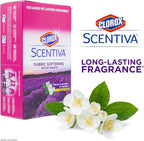 Clorox Scentiva Fabric Softening Dryer Sheets Fabric Sheets in Tuscan Lavender & Jasmine Scent Laundry Dryer Sheets for Fresh & Clean Clothes (Pack of 6, 630 Count Total)