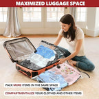 Vacuum Bags for Travel with Rechargeable Pump, 12 Combo (4L/4M/4S) Compression Packing Seal Bags for Luggage Suitcase, Space Saver for Clothing and Clothes Storage Travel