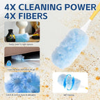 6 ft Duster Extended Handle with 20 Pcs Duster Refill for Swiffer, Duster with Extension Pole, Heavy Duty Duster Refills Kit for Ceiling Fan Blades, Cleaning, Furniture, Blind, Hard-to-Reach Areas