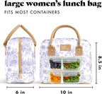 Fit & Fresh Bloomington Lunch Bag for Women - Insulated Large Lunch Box for Work with Containers, Leak-Resistant, Stain-Resistant, Zipper Closure, Lavender Toile