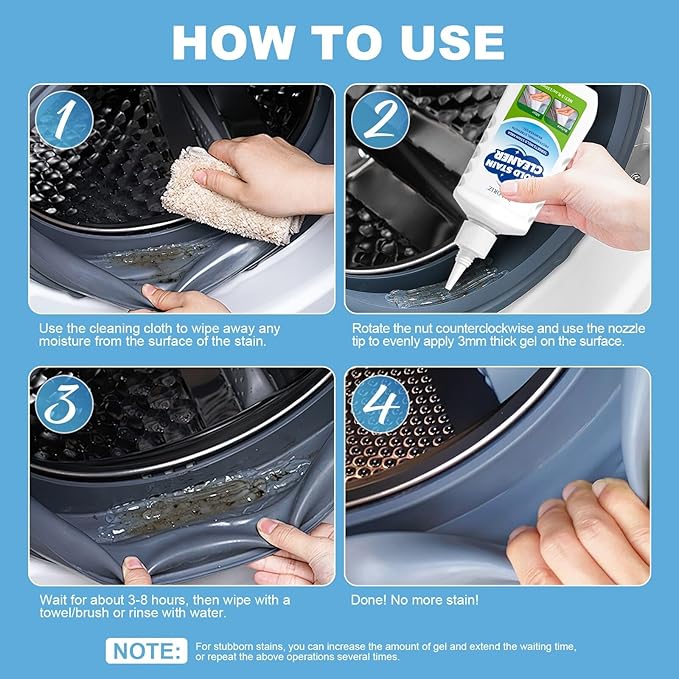 Home Remover Gel, 2 Pcak Household Washing Machine Cleaner for Front Loader Washing Machine Seal, Refrigerator Strips, Cleaner For Tiles Grout Bathroom Cleaning Home Kitchen Sink Cleaning