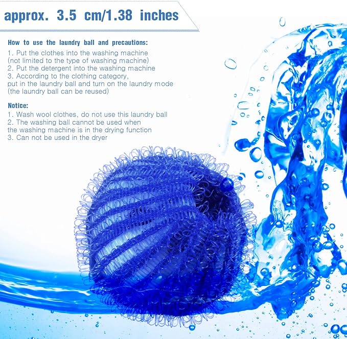Blulu 24 Pieces Pet Hair Remover for Laundry Dryer Balls Reusable Washing Machine Hair Catcher Pet Dog Cat Catcher Lint Remover (Light Blue,Blue,Grey,Black,Purple,Rose Red)