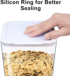 Cereal Dispenser Countertop with lids, 5L Organization and Storage Containers for Kitchen and pantry, Plastic Containers for food, Cereal, Rice, Beans, Grains, Nuts, Oatmeal, Pet food, White, 1Pc