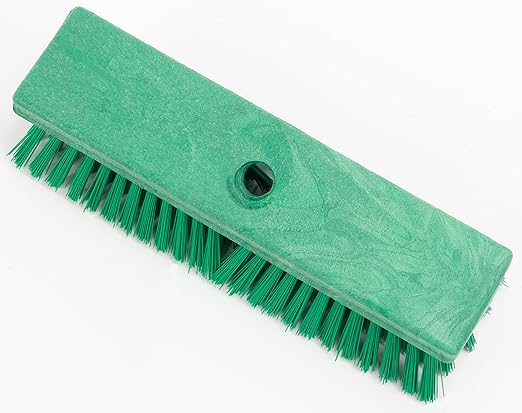 SPARTA Plastic Floor Scrub Brush, Brush Head Only, Deck Brush with ACME Standard Thread Fitting for Deck, Industrial Kitchens, and Hospitals, 10 Inches, Green