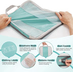 8 Set Compression Packing Cubes for Travel Essentials,Compressible Expandable Packing Cubes for Suitcase,OlarHike Luggage Organizer Bags for Travel,Handy Helper for Organizing Clothes(New Blue Green)