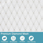 Polecasa Heavy Duty Diamond Mesh Laundry Bags, 24 x 36 inches Large Mesh Laundry Bag with Drawstring Closure and ID Tag, Laundry Hamper Liner, Laundry bag for College, Travel, Sports, Dorms,White