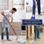 59" Mop Claw Clamp Commercial Mop Handle Pack of 2 Industrial Mop Steelhead with Wooden Handle Wet Mops for Floor Cleaning Heavy Duty (Mops not Included)