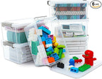 Citylife 6 Packs Small Storage Bins with Lids 3.2 QT Plastic Storage Containers for Organizing Stackable Clear Storage Boxes