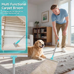 Carpet Rake for Pet Hair Removal Tool, Reusable Pet Hair Remover Broom, Dog&Cat Hair Remover Scraper Rake with 54” Adjustable Long Handle, 3 Pcs Carpet Brush Rake for Rugs, Mats, Couch, Furniture