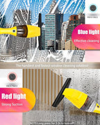 Electric Window Vacuum Squeegee Cordless with Telescoping Handle, Window Steam Cleaner Squeegee, Rechargeable Window Vac, Battery Powered Squeegees for Windows, Mirror and Glass, Window Cleaning Tool