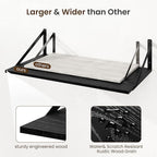 Fun Memories Floating Shelves for Wall, 12 Inch Deep Floating Shelves Set of 2, 48W x 12D Large Wall Shelf with Sturdy Metal Brackets for Living Room, Bathroom, Bedroom and Kitchen, Black