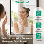 TokeShimi 24x36 Recessed Medicine Cabinet with Mirror Wall Mounted, Aluminum Alloy Black Mirrored Medicine Cabinet, Metal Beveled Mirror with Storage for Bathroom Vanity
