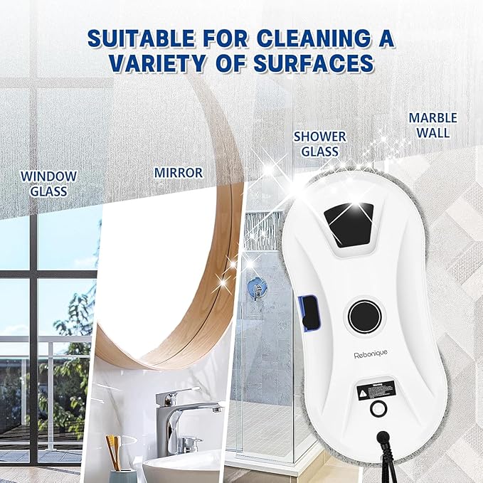 Window Cleaning Robot, Window Cleaner Robot Auto Spray, Automatic Cleaning with Intelligent Path Planning, 5600Pa Suction Power, Edge Detection Technology, Remote Control