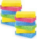 Temede 12-Count Cellulose Sponges, Non-Scratch Kitchen Sponges for Dish,Colorful Compressed Dish Scrubber Sponge for Household,Cookware,Bathroom