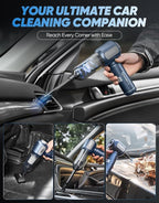 Mini Vacuum Cleaner, Cordless Car Vacuum, 17500PA High Suction, 3 in 1 Handheld Vacuum, Vacuuming, Blowing, Inflating, Deflation, Portable Vaccum with HEPA Filter for Cars,Desktop,Home SW106