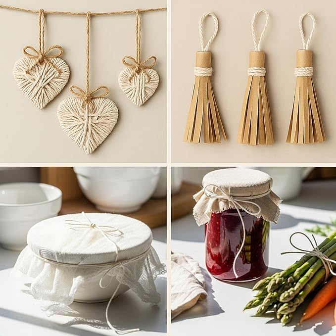 Organic Butcher’s Twine 100 Feet for Cooking & Trussing Meat– 1.2mm Heavy Duty Natural Cotton Kitchen String, Food-Safe & Oven-Safe for Turkey, Baking, BBQ & Crafts